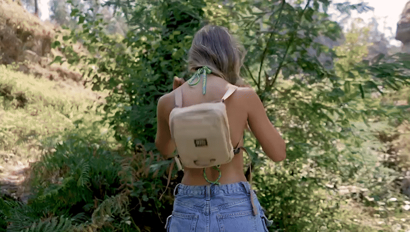 Front/Shoulder Bag - Beige / Green / Black